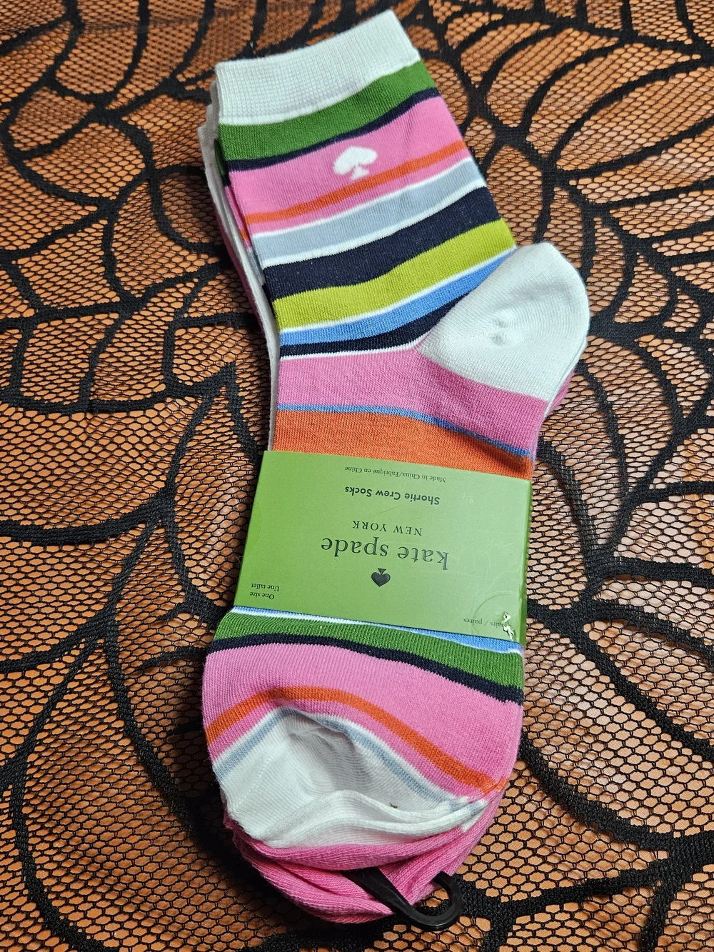NWT 3 Pair Kate Spade Women’s Shortie Crew Socks Sz 4-10